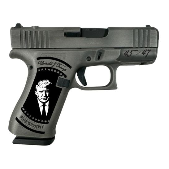 Glock G43X Subcompact 9mm 3.41" 10rds, Trump Inlaid White