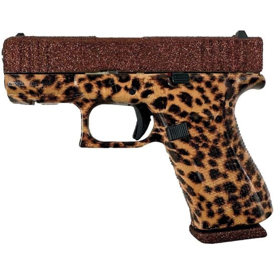 Glock G43X Subcompact 9mm 3.41" 10rds, Glitter Mocha Cheetah
