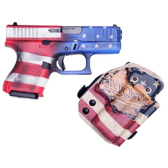 Glock G26 Gen5 9mm 3.5" 10rd Pistol, Constitutional Carry Flag
