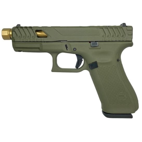 Glock G45 Gen5 Custom OD Green/Gold Compact Crossover 9mm 4.60" 17rds, OD Green