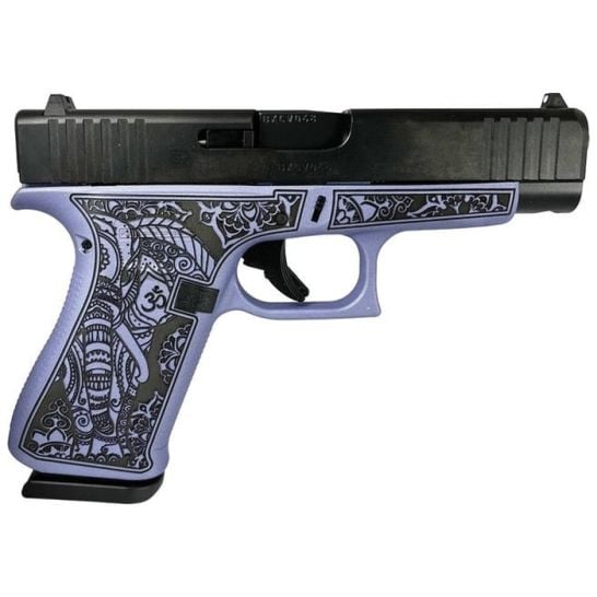 Glock 48 G48 Custom Crushed Orchid Elephant Engraved Compact 9mm 4.17" 10rds, Crushed Orchid