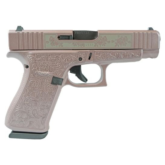 Glock 48 G48 Custom Glock & Roses Compact 9mm 4.17" 10rds, Pink