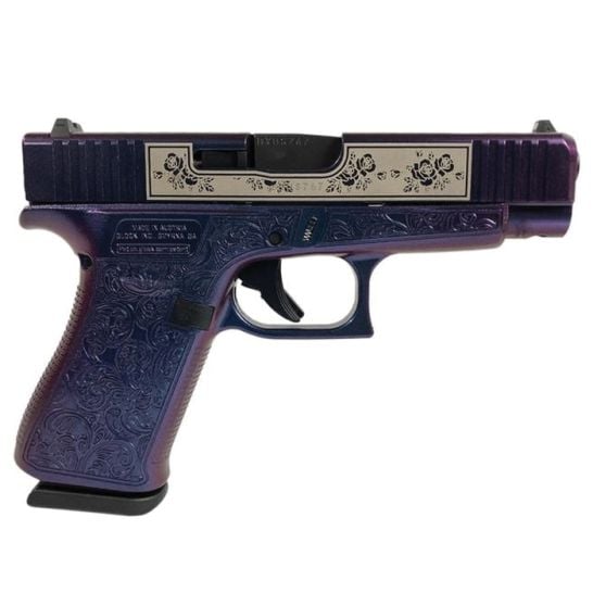 Glock G48 Gen5 Custom Glock & Roses Compact 9mm 4.17" 10rds, Mongoose Purple