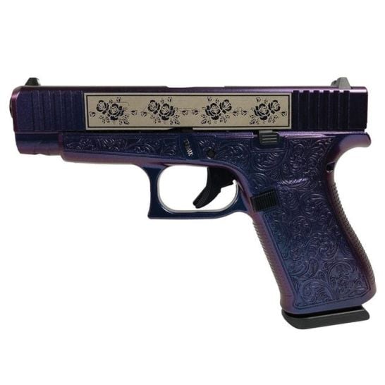 Glock G48 Gen5 Custom Glock & Roses Compact 9mm 4.17" 10rds, Mongoose Purple