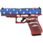 Glock 48 9mm Pistol, 4.17" Barrel, Fixed Sights, Red, Wht, Blu BW Flag