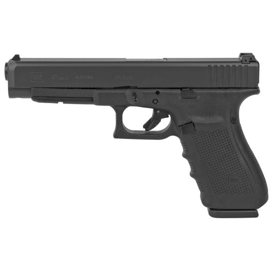 Glock 41 .45 ACP Pistol, 5.31" Barrel, Adjustable Sights, Black