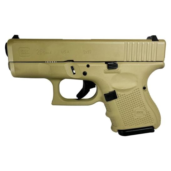Glock G26 Gen4 Custom FDE Subcompact 9mm 3.43" 10rds, Flat Dark Earth