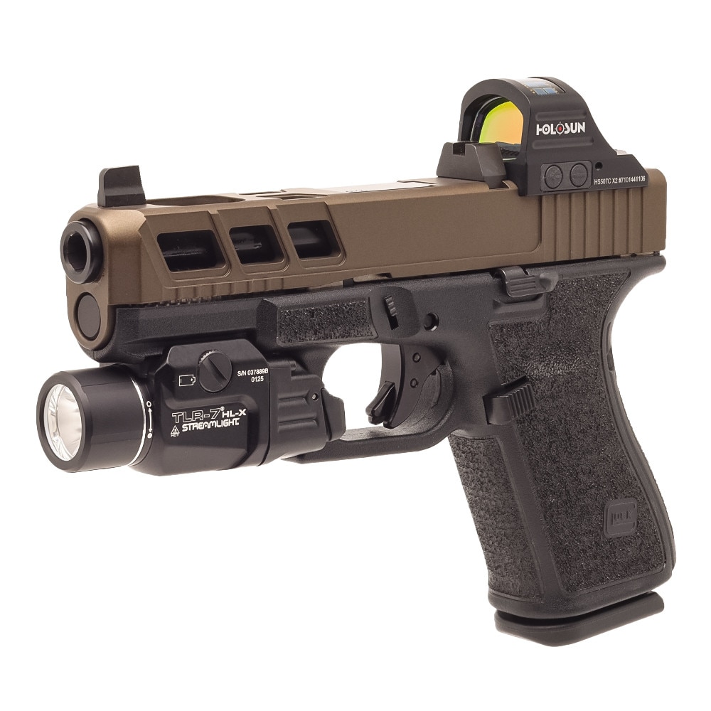 GS-Custom-19-Gen-5-Speedrail-w-507C-Midnight-Bronze_main-1 GS Custom 19 Gen 5 GS Speedrail Slide Midnight Bronze 9mm w/ Holosun 507C