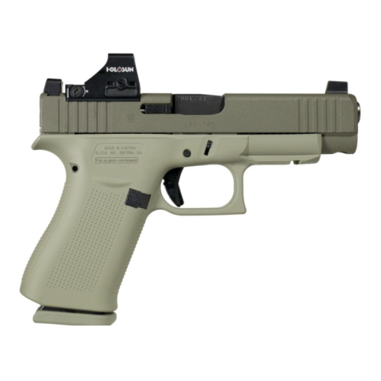 Glock 48 MOS 9mm 10rd Pistol w/Holosun 407K, "Debo" Green - PA4850204NODGHS