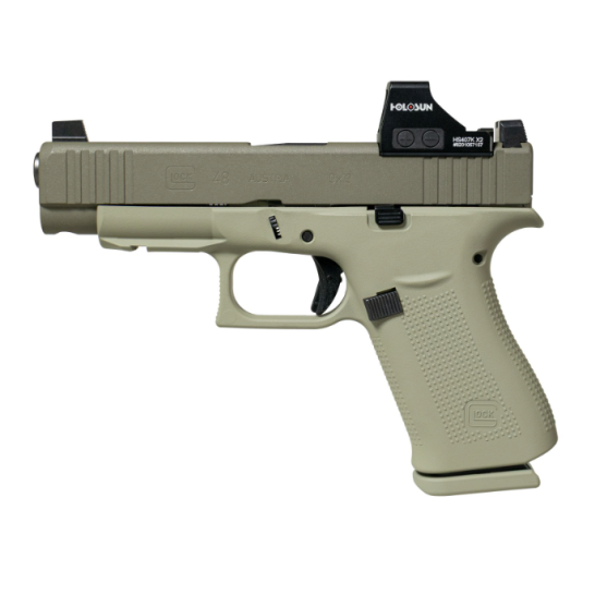 Glock 48 MOS 9mm 10rd Pistol w/Holosun 407K, "Debo" Green - PA4850204NODGHS